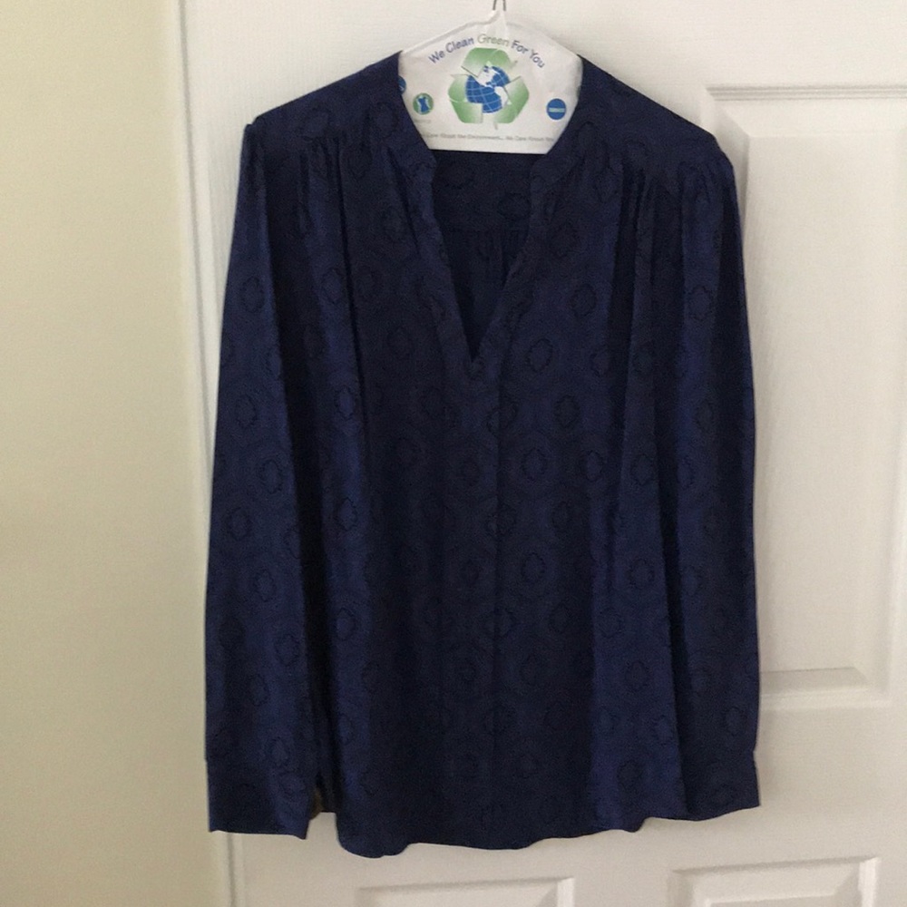 Blue and black patterned silk C Wonder Blouse!!